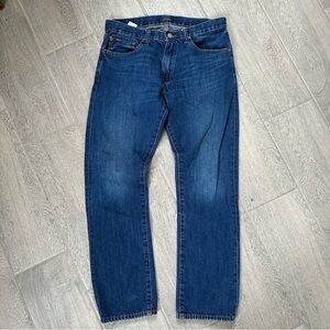 Polo Ralph Lauren Varick Slim Straight Stretch Jeans 32x32 Denim Distressed Blue